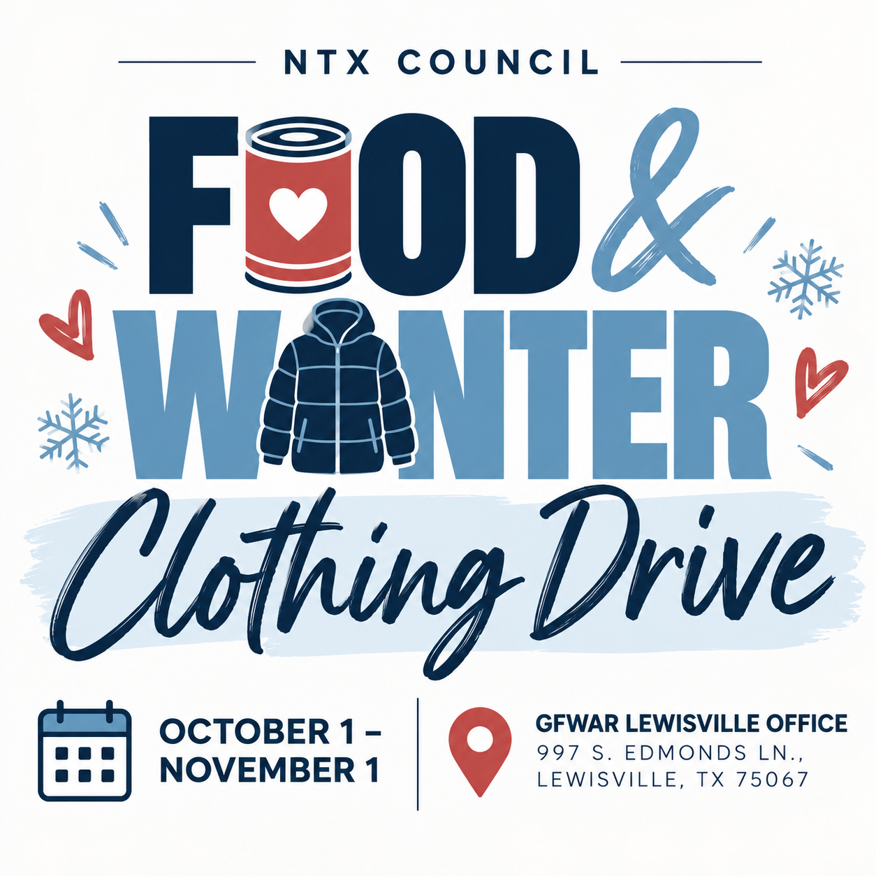 NTX Council Food & Winter Clothing Drive